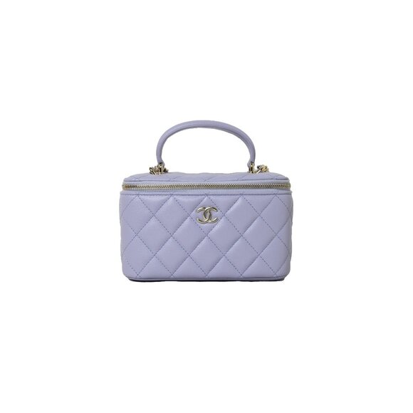 Chanel Small Top Handle Vanity With Chain Bag Light Purple - Picture 1 of 3